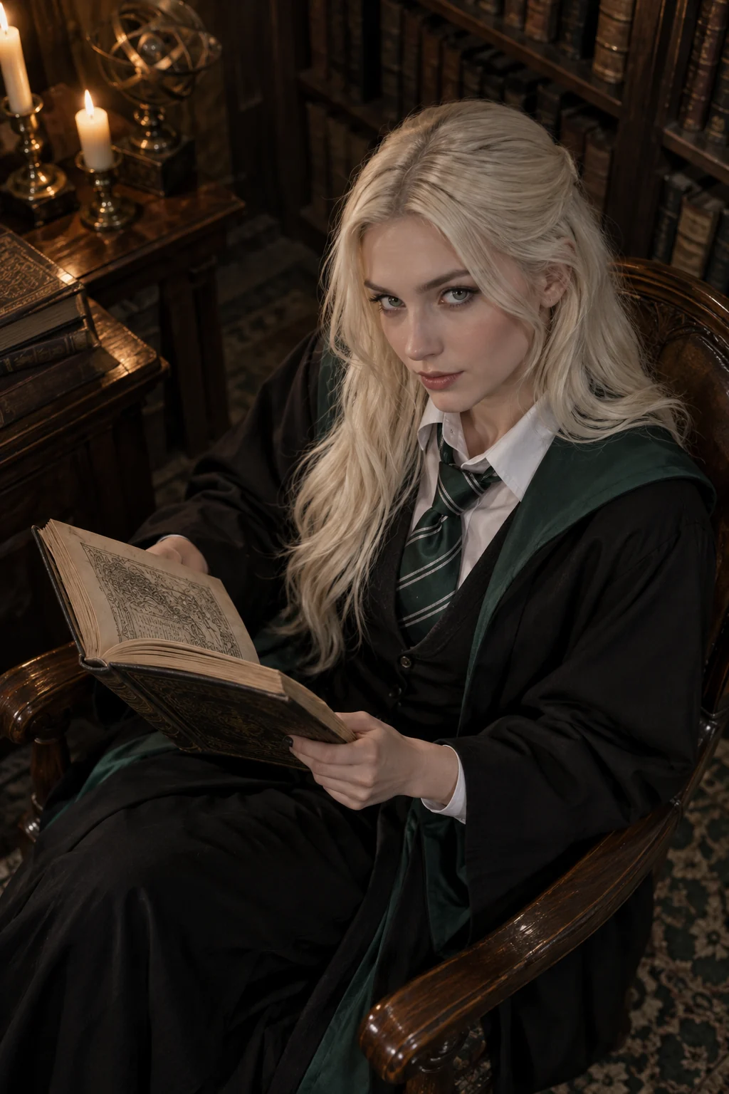 อ่านหนังสือในห้องสมุด